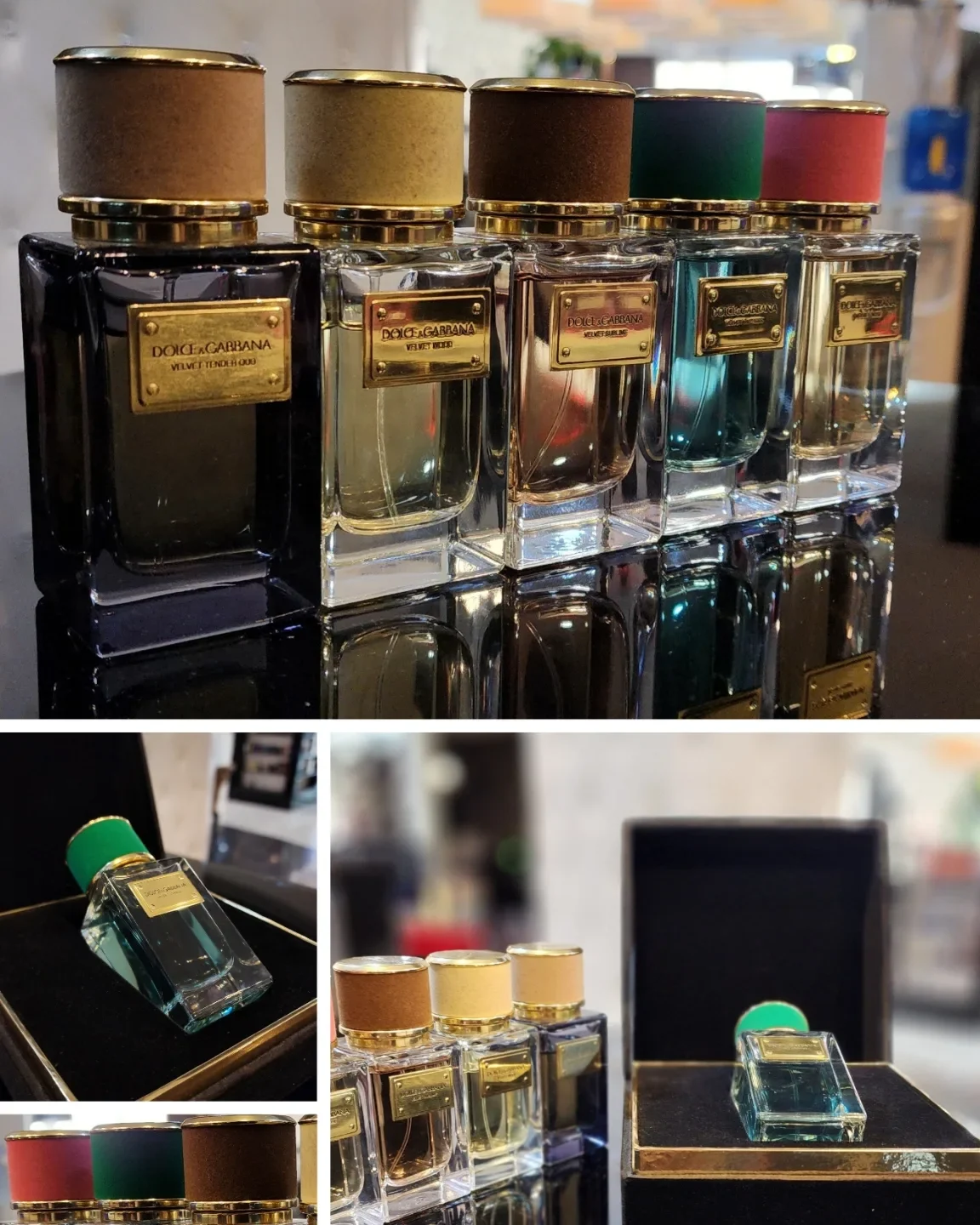 بطری‌های عطر روی پیشخوان