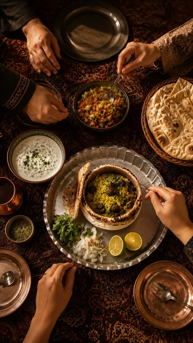 ظرف‌های غذا روی میز صوفی